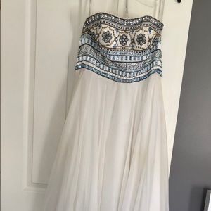 White beaded prom dress